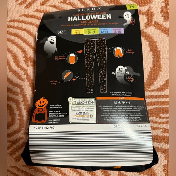 Halloween Plush Leggings New Size M - Picture 2 of 2